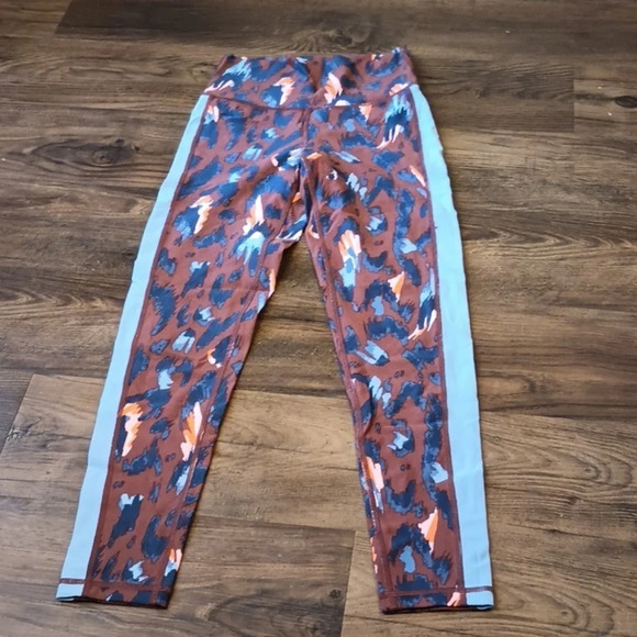 aerie Pants - Aerie Brown and Blue Chill Play Move Leggings VV